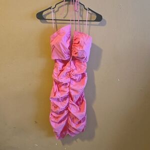 Zara Mini Gathered Halter Dress